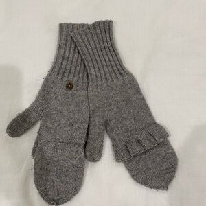 J Crew Convertible Cashmere Knit Flip Mittens-Gray Size Small.